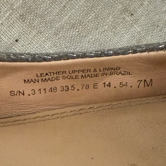 Tory Burch LEILA Quilted Metallic Shimmer Loafers Metallic Pewter Size 7 - Picture 5 of 5